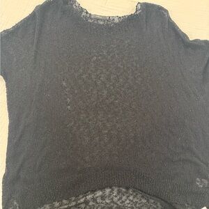 Millau Black Sheer Women's Sweater Net Top size medium